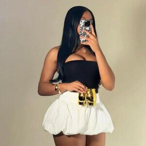 White Puffer Skirt